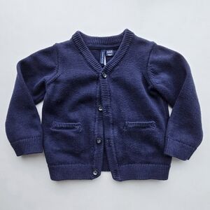 Janie and Jack Classic Navy Cardigan 12-18M